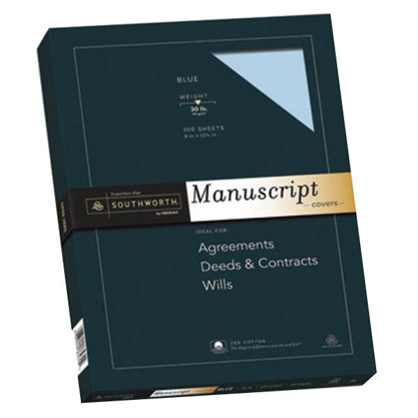 SM 41SM | Southworth Manuscript Cover, 9" x 12.5", 30 lb., Blue, 100 Sheets