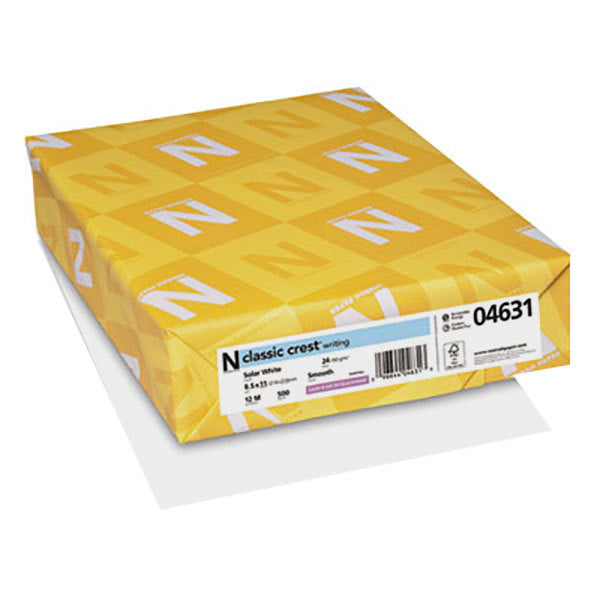 NEE 05752 |  8 1/2  x 11, #24 BRIGHT WHITE, LASER, 500 Sheets