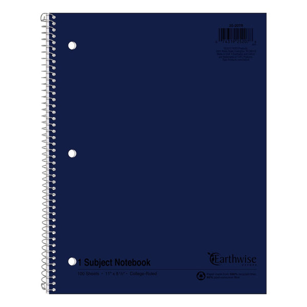 OX 25-207R | Oxford Blue One Subject Notebook 8 1/2 x 11 College Ruled, 100 Sheets