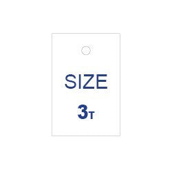 ST3TB - 1 X 1 /2, SIZE TAG, 3T BOYS, 1000 PER BOX