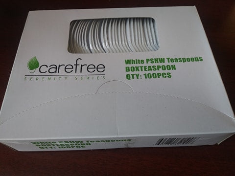 PU 01 | Carefree Serenity Series White Teaspoons, 100 / Per Pack