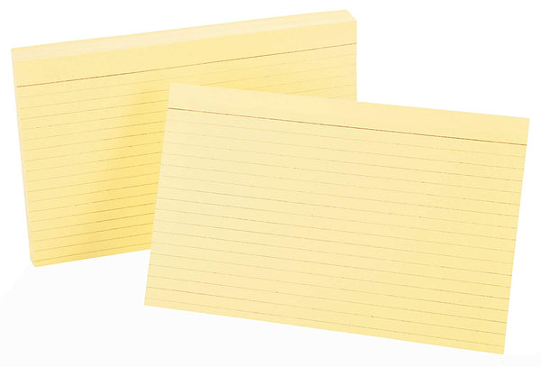 G82 116 | 5 X 8, YELLOW INDEX CARDS, RULED