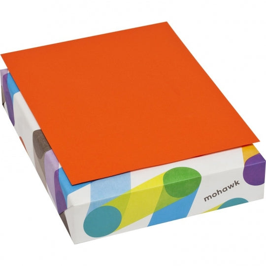 MOH 103655 |  8.5" x 11", #24  ORANGE SEMI-VELLUM, MOHAWK BriteHue,  500 sheets