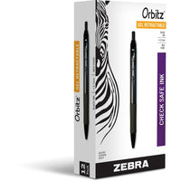 Z 41010 | Zebra Orbitz Retractable Gel Pen, Medium Pen Point, Black Ink, Dozen