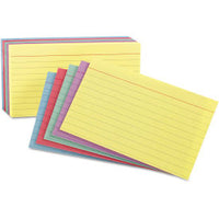 OX 40280 | Oxford 3" x 5" Ruled Index Cards, Multi-Color, 100/Pack