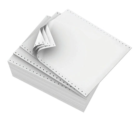 DOM 9511-3W | 9 1/2" x 11", 3 Part Carbonless, Continuous Forms, White/White /White, 1200 Sets Carton