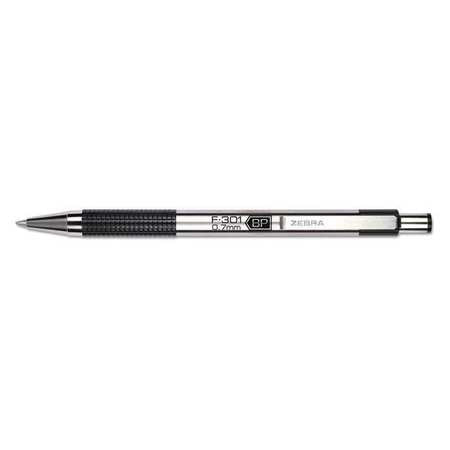 Z 27110 | Zebra Pen F-301 Retractable Ballpoint Pen, Fine Point, Black Ink, Each