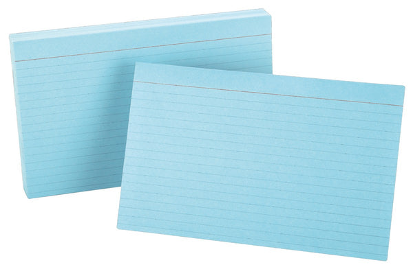 G82 112 | 5 X 8, BLUE INDEX CARDS, RULED