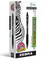 Z 22210 | Zebra Z-Grip Retractable Ballpoint Pen, Medium Point, Black Ink, Dozen